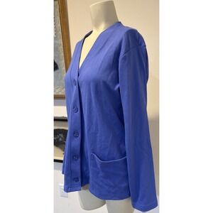 UltraSofts Blue Cardigan Button Cotton/polyester, Sz: Small, Preppy, Classic